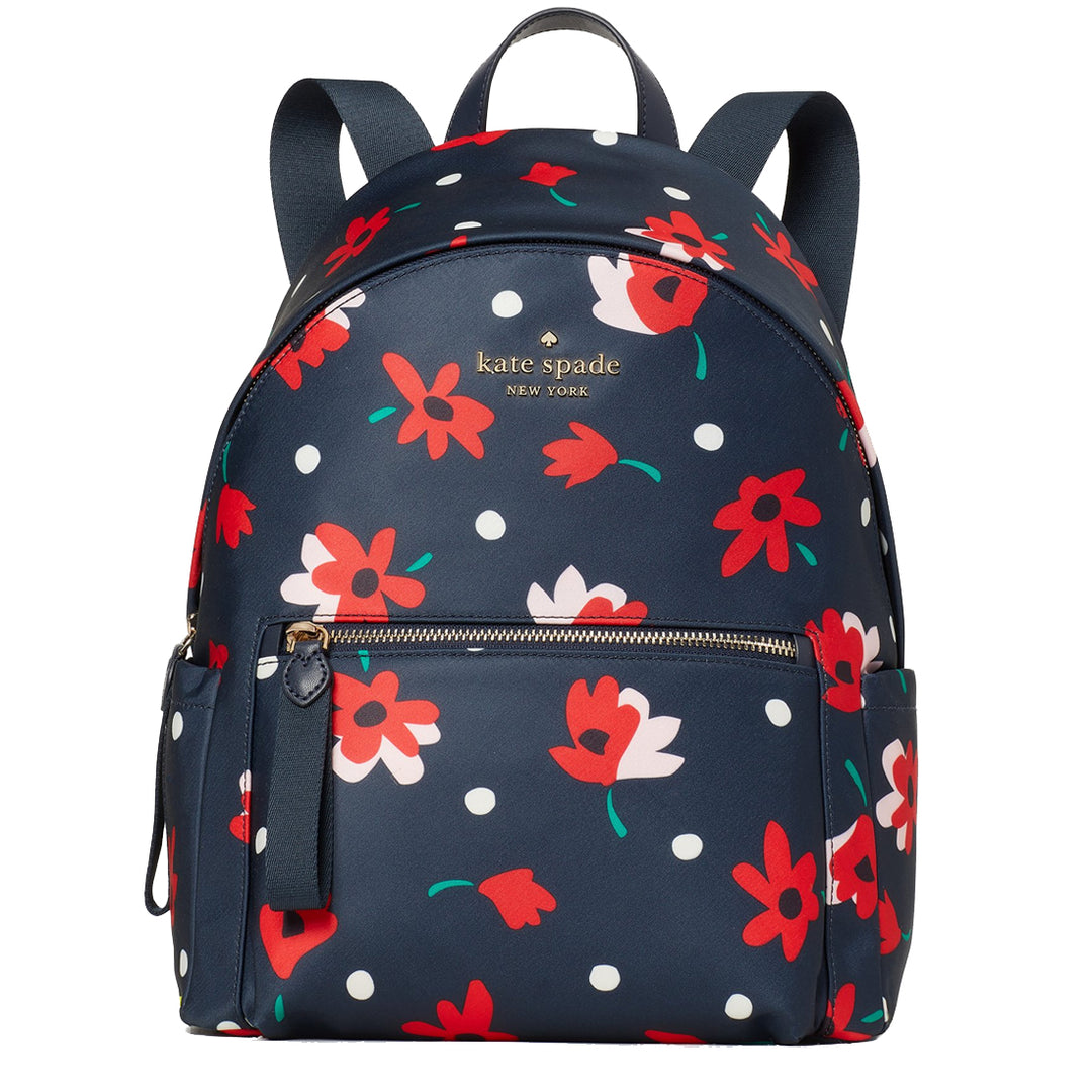 Kate Spade Carley Fleurett Blue Daisy Floral cheapest LG Flap Backpack BookBag & Wallet