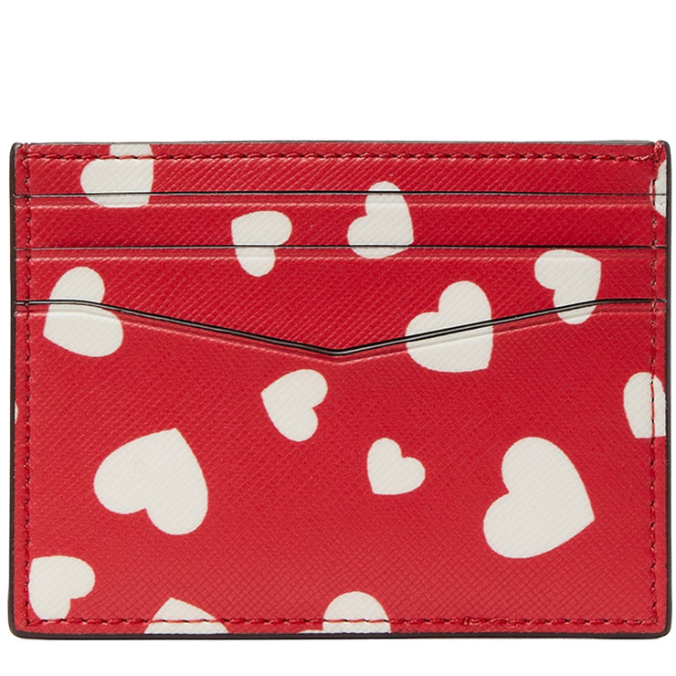 New Kate Spade Small Slim Card Holder Red Multi Staci Color Block
