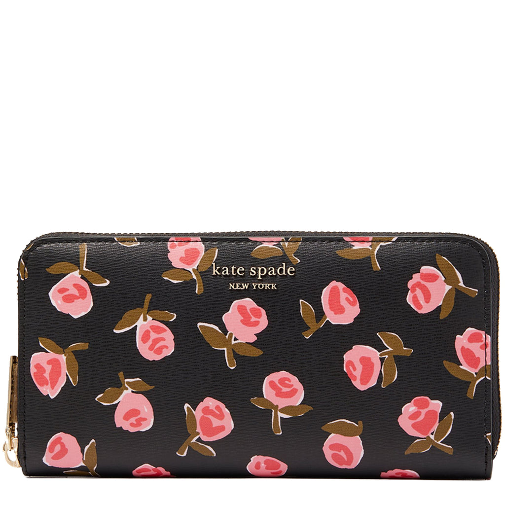 Kate Spade New York Spade Flower Zip Around Continental Wristlet Wallet