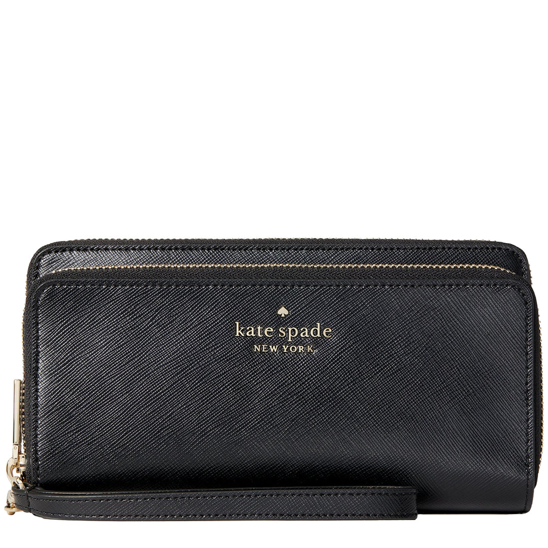 Kate Spade Staci Large Carryall Wallet Wristlet in Black wlr00631 PinkOrchard