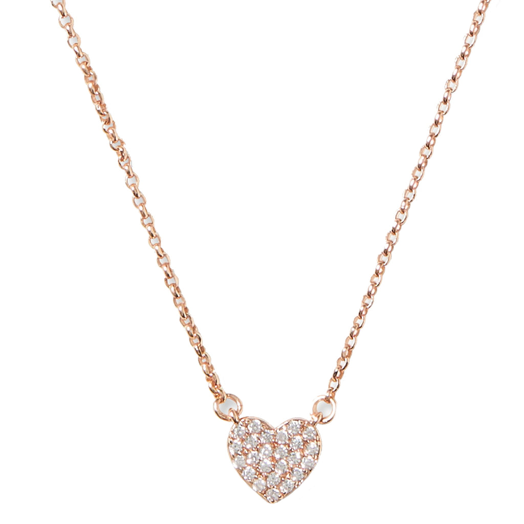 Kate Spade Heart to Heart Pave Mini Pendant Necklace Clear/ Rose Gold