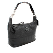 Coach Signature Stripe Stitched Patent Hobo Bag