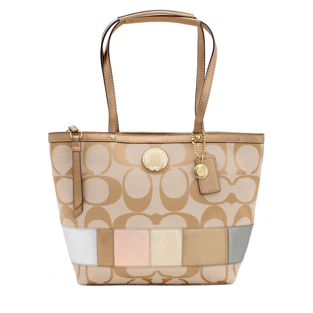 Coach on sale stripe tote