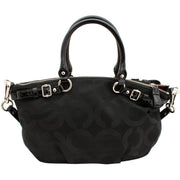 Coach Madison Op Art Sateen Sophia Satchel Bag- Black