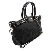 Coach Madison Op Art Sateen Sophia Satchel Bag- Black