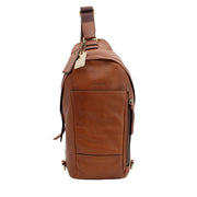 Coach Bleecker Leather Men's Sling Pack Bag- Fawn