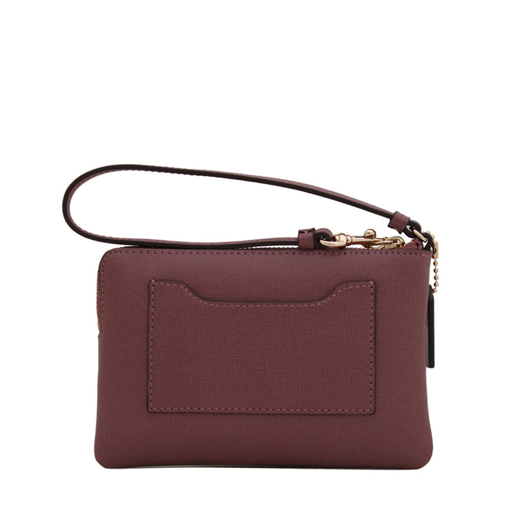 Coach 51197 Small Saffiano Leather Wristlet- Rouge