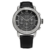 Coach Watch 14501654 Legacy Black Leather Chronograph Round Dial Crystal Bezel Ladies Watch