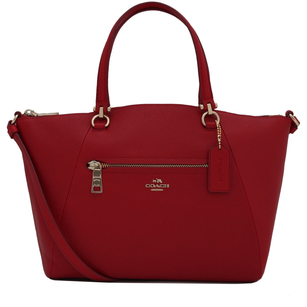 Coach 34340 Prairie Satchel Bag in Pebble Leather Red