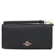 Coach 53717 Slim Wallet in Pebbled Leather- Black