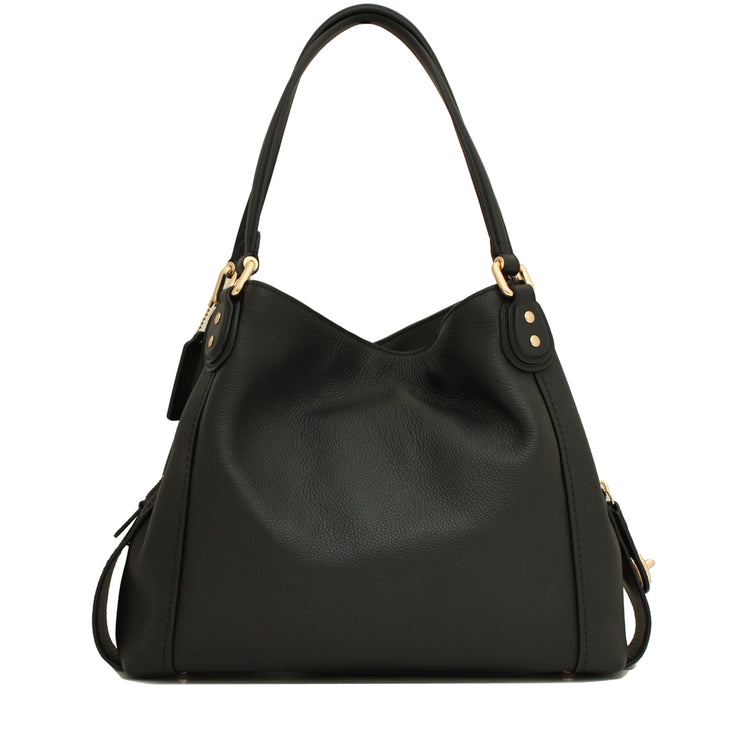 Coach 21348 Edie Shoulder Bag 31 With Coach Link Detail- Black