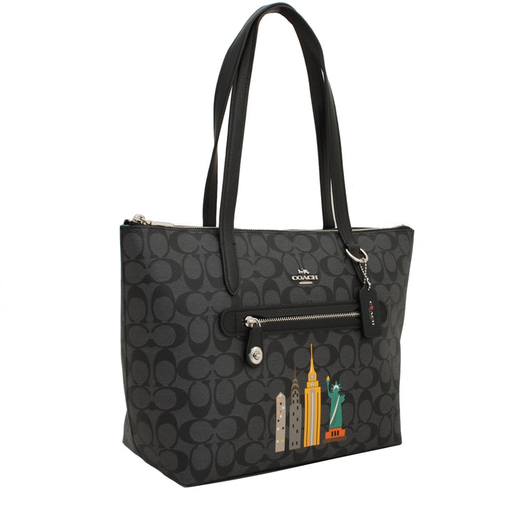 Coach 31204 NY Stories Skyline Signature Taylor Tote Bag- Black