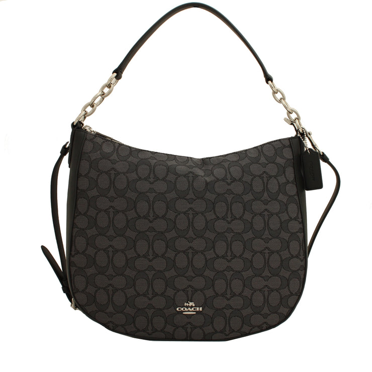 Coach 37769 Chelsea Hobo 32 Bag in Signature Jacquard- Black