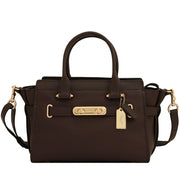 Coach 87295 Swagger 27 Carryall Satchel Bag in Pebble Leather- Oxblood