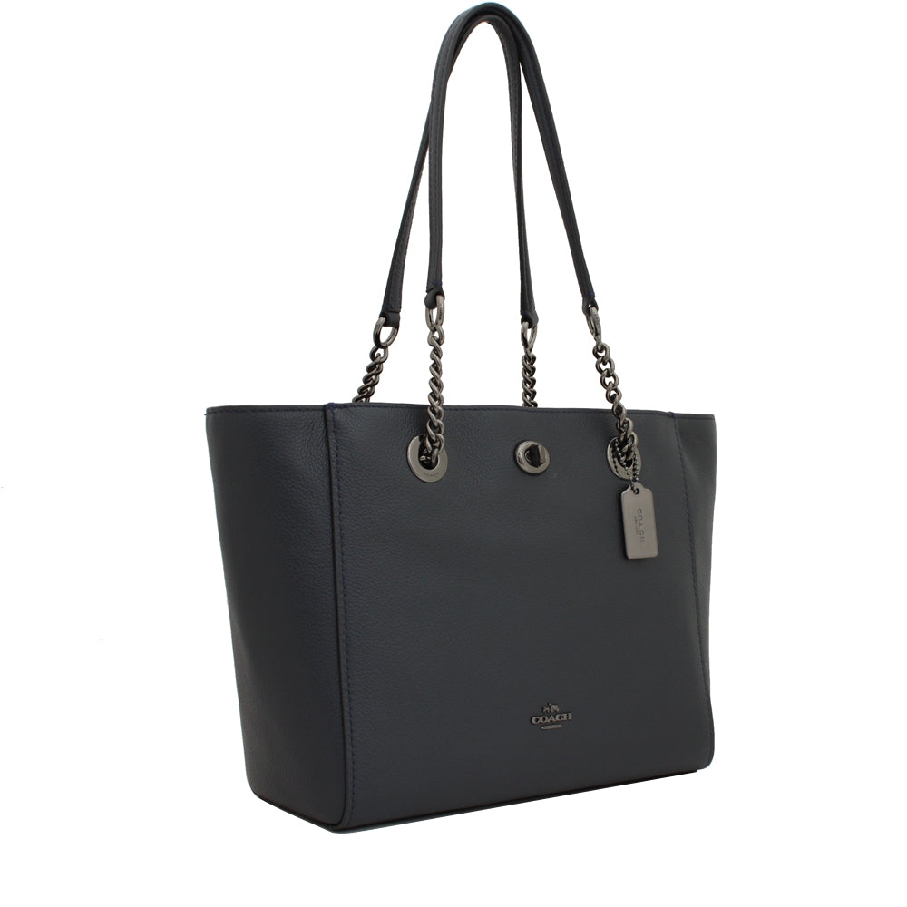 Coach Turnlock Chain Tote 27 hotsell in black hardware