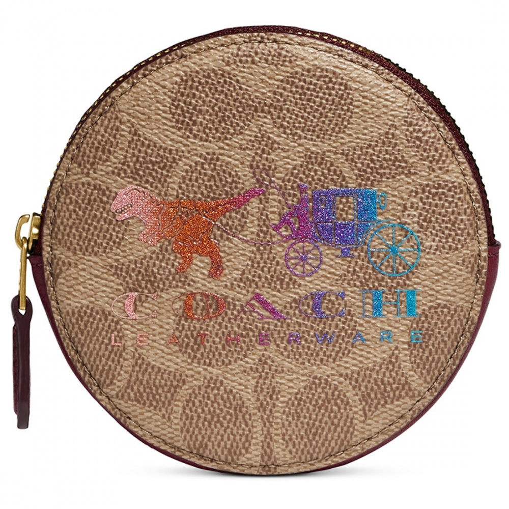 COACH Round Leather Coin Case - Macy's