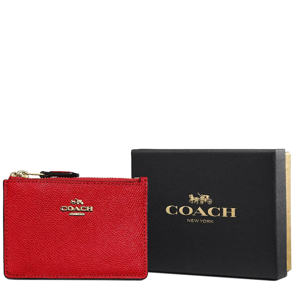 COACH Peanuts Boxed Mini Skinny ID Case in Refined Natural Pebble Leather  with Snoopy