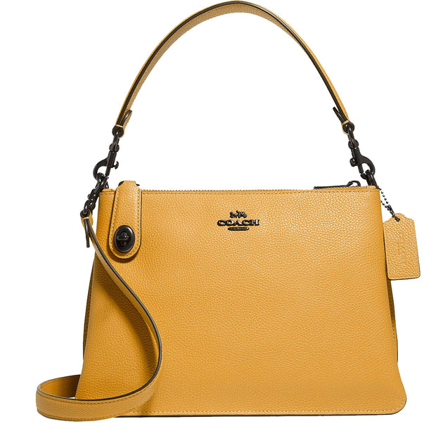 Coach Pebbled Leather Double Zip Shoulder Bag in Honeycomb C4645 ...