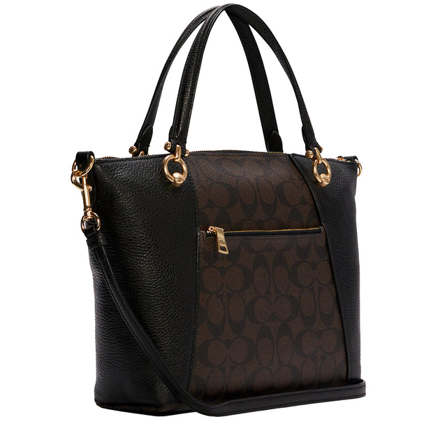 Buy Coach Kacey Satchel Bag in Signature Canvas in Brown Black C6230 ...