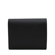 Prada Saffiano Leather French Wallet with Fold-Over Clasp- Black