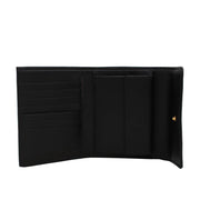 Prada Saffiano Leather French Wallet with Fold-Over Clasp- Black