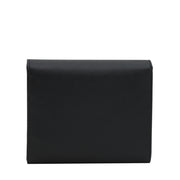 Prada 1MH176 Saffiano Leather Short Trifold Clasp Wallet- Black