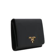 Prada 1MH176 Saffiano Leather Short Trifold Clasp Wallet- Geranio