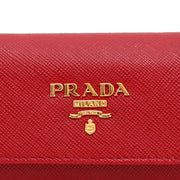 Prada Saffiano Leather Key Case- Fire