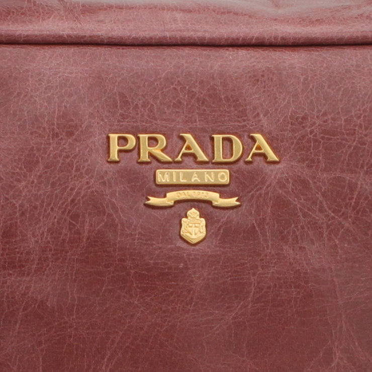 Prada Vitello Shine Top Handle Bag- Ancient