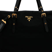 Prada 1BG997 Nylon Shoulder Tote Bag with Leather Drawstring- Royal