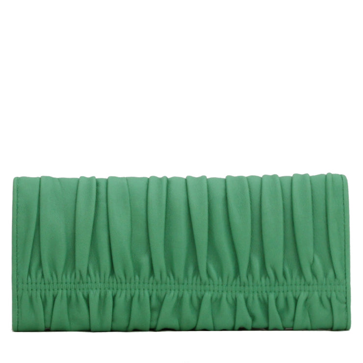 Prada Nappa Gauffre Leather Long Fold Wallet- Violet