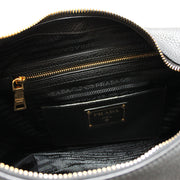 Prada 1BC311 Vitello Daino Leather Hobo Bag- Black