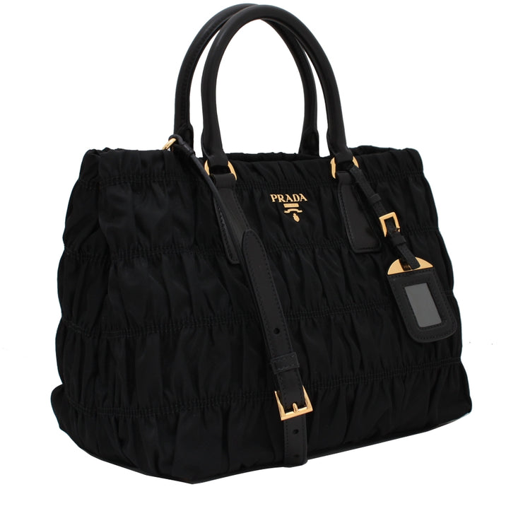 Prada B2587L Tessuto Nylon Gaufre Bag- Black