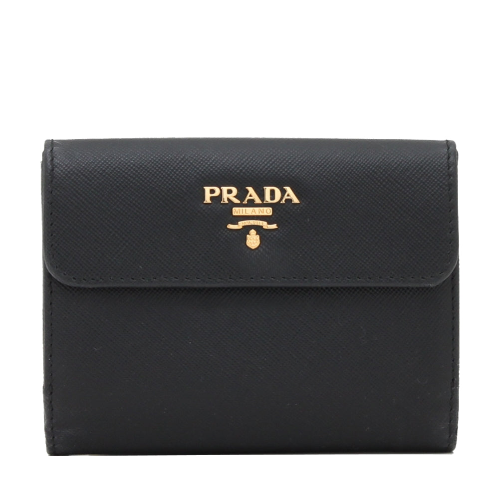 Prada 1M1410 Saffiano Leather French Wallet with Inner Flap PinkOrchard