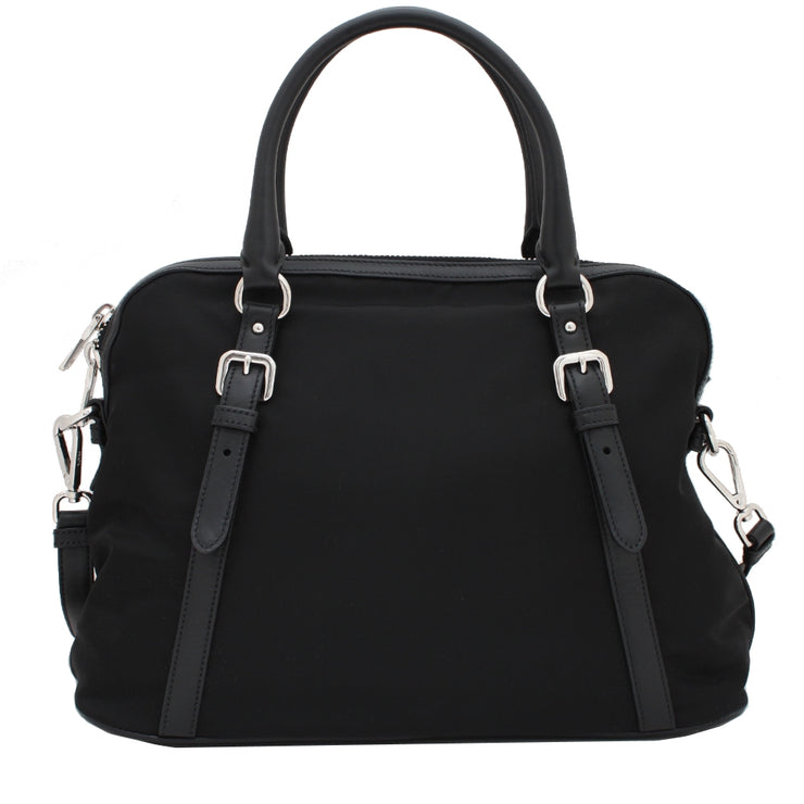 Prada BL0912 Tessuto Nylon Convertible Dome Tote Bag- Black