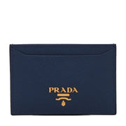 Prada 1M0208 Saffiano Leather Cardholder- Blue