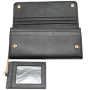 Prada 1MH132 Saffiano Leather Long Fold Wallet- Turchese