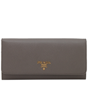 Prada 1MH132 Saffiano Leather Long Fold Wallet- Argilla