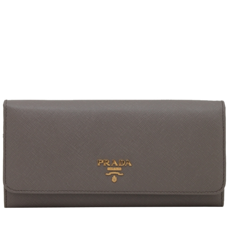 Prada 1MH132 Saffiano Leather Long Fold Wallet- Argilla