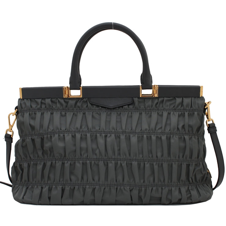 Prada B2803Z Tessuto Nylon Gaufre Convertible Bag- Ardesia