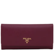 Prada 1MH132 Saffiano Leather Long Fold Wallet- Amethyst