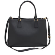 Prada 1BA874 Saffiano Lux Convertible Tote Bag- Black