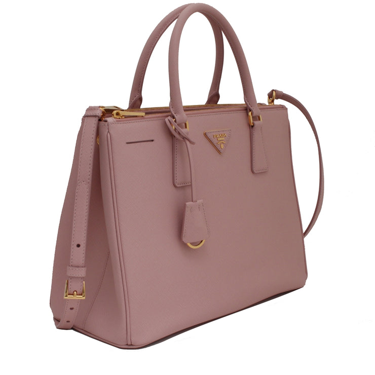 Prada 1BA274 Galleria Saffiano Lux Convertible Tote Bag- Orchidea