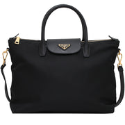 Prada BN2541 Tessuto Nylon Convertible Tote Bag- Black