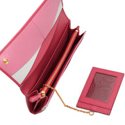 Prada 1MH132 Saffiano Leather Long Fold Wallet- Peonia- Begonia