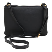 Prada 1BH046 Vitello Phenix Leather Crossbody Bag- Black