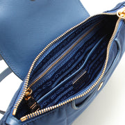 Prada BT0933 Tessuto Nylon & Saffiano Leather Trim Crossbody Bag- Royal