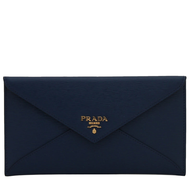 Prada 1MF175 Vitello Move Leather Envelope Wallet with Flap PinkOrchard