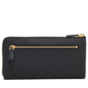 Prada 1ML183 Vitello Move Leather Long L-Shaped Zip Around Wallet- Black