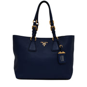 Prada 1BG043 Vitello Phenix Leather Tote Bag- Baltico